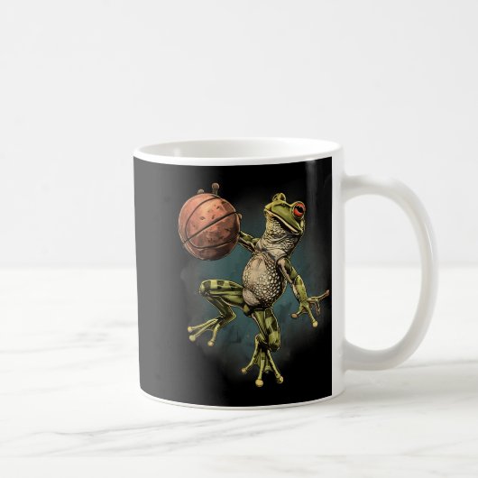 Basketball Ball Player Artwork Zeichnend FroschBas Kaffeetasse (Rechts)