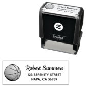 Basketball Ball Return Address Permastempel (Beispiel)