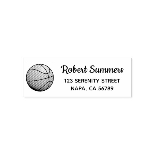 Basketball Ball Return Address Permastempel (Design)