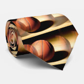 Basketball-Ball Rolling on Floor Neck Tie Krawatte (Gerollt)