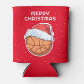 Basketball Ball Rote Weihnachtsmannmütze Frohe Wei Dosenkühler (Vorderseite)