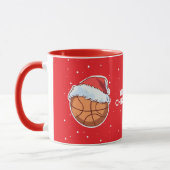 Basketball Ball Rote Weihnachtsmannmütze Frohe Wei Tasse (Links)