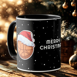 Basketball Ball Rote Weihnachtsmannmütze Frohe Wei Tasse