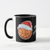 Basketball Ball Rote Weihnachtsmannmütze Frohe Wei Tasse (Links)