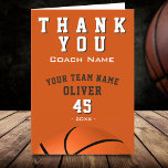 Basketball Ball Sport Danke Coach<br><div class="desc">Basketball Balls Sport Danke Coach Card. Basketball Dankeschön Coach Karte mit Coach Name,  Mannschaftsname,  Jahr,  Spielername und Nummer. Vielen Dank für die Karte für den Basketballtrainer!</div>