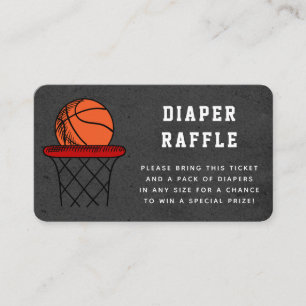 Basketball Ball Sport Diaper Raffle Baby Dusche Begleitkarte