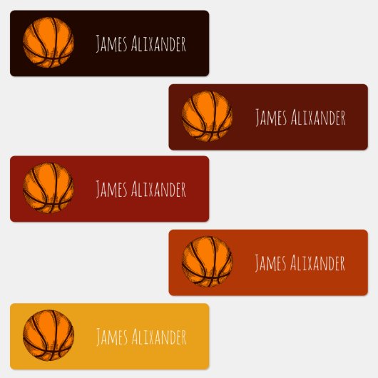 Basketball Ball Sport Einfache Bezeichnung Kinder Etiketten (Gruppe)