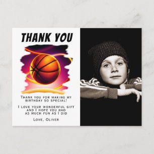Basketball Ball Sport Foto Geburtstag Danke Postkarte