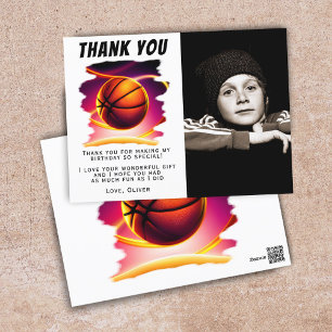 Basketball Ball Sport Foto Geburtstag Danke Postkarte