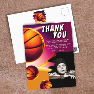 Basketball Ball Sport Foto Geburtstag Danke Postkarte