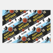 Basketball Ball - Sport Geburtstag Geschenkpapier Set (Vorderseite)