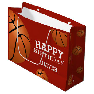 Basketball Ball Sport Happy Birthday Benutzerdefin Große Geschenktüte