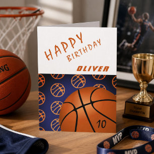 Basketball Ball Sport Happy Birthday Kind Karte