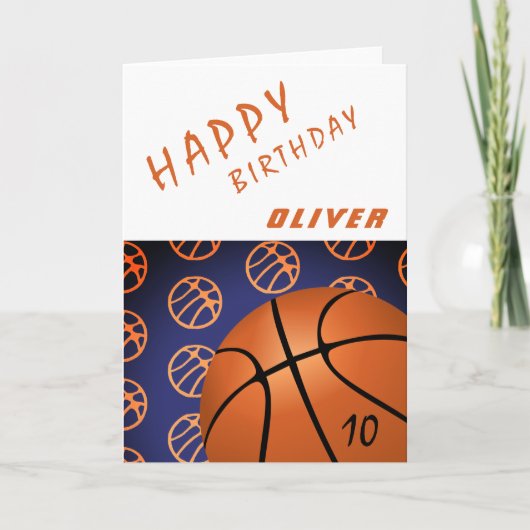 Basketball-Ball-Sport-Happy Geburtstag Kind Karte (Vorderseite)