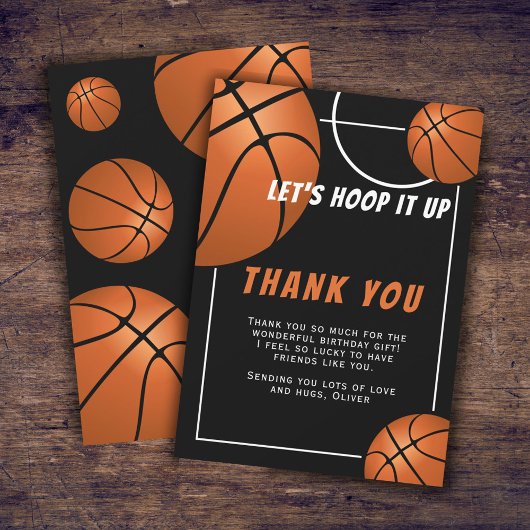 Basketball Ball Sport Kinder Geburtstag Dankeskarte