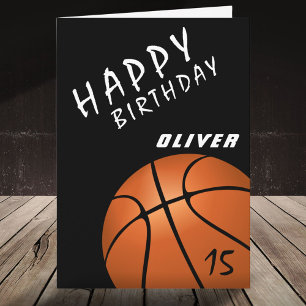 Basketball Ball Sport Schwarz Jungen Alles Gute zu Karte