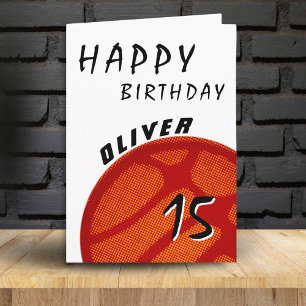Basketball Ball Sport Teenager Jungen Herzlichen G Karte
