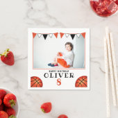 Basketball Ball Sports Boy Foto Geburtstag Serviette (Beispiel)