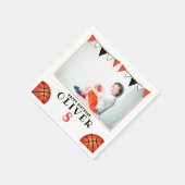 Basketball Ball Sports Boy Foto Geburtstag Serviette (Ecke)