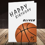 Basketball Ball Sports Boys Happy Geburtstagskarte Karte<br><div class="desc">Basketball Ball Sports Boys Happy Birthday Card. Moderne Basketball-Geburtstagskarte für jeden,  der Basketball Liebe hat. Personalisieren Sie mit Ihrem Namen und Alter auf dem Ball.</div>