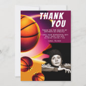 Basketball Ball Sports Foto Geburtstag Dankeskarte (Vorderseite)