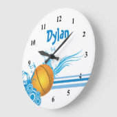 Basketball Ball Sports Game Personalisierter Name Große Wanduhr (Winkel)
