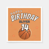 Basketball Ball Sports Happy Geburtstag Party Serviette (Vorderseite)