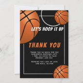 Basketball Ball Sports Kindergeburtstag Dankeskarte (Vorderseite)