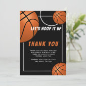 Basketball Ball Sports Kindergeburtstag Dankeskarte (Stehend Vorderseite)