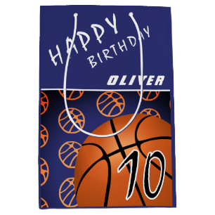 Basketball Ball Sports Modernes Glück Geburtstag K Mittlere Geschenktüte