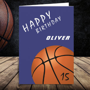 Basketball Ball Sports Modernes Glück Geburtstag Karte
