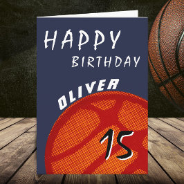 Basketball Ball Sports Teen Boys Happy Birthday Ca Karte