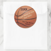 Basketball-Ball-Sticker, Typ-JAHR, TEAM, Nachricht Runder Aufkleber (Tasche)