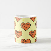 Basketball-Ball-Textur in Herz-Form Muster Kaffeetasse (Mittel)