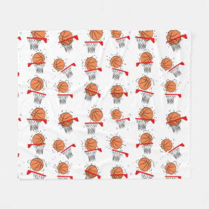 Basketball - Ball und Reifenmuster  Fleecedecke