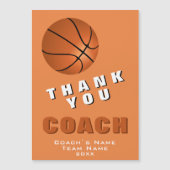 Basketball Ball Vielen Dank Coach Magnet Card (Vorderseite)