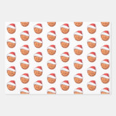 Basketball Ball Weihnachtsmannmütze Snowflake Name Geschenkpapier Set (Vorderseite 2)