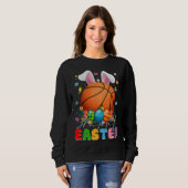 Basketball Ball With Bunny Ears Easter Day Boys Ki Sweatshirt (Vorne ganz)