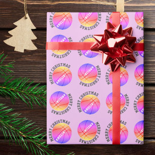 Basketball Bälle Kinder Name Pink Weihnachten Geschenkpapier