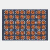 Basketball Bälle Kinder Name Sport Alles Gute zum  Geschenkpapier Set (Vorderseite 2)