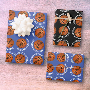 Basketball Bälle Kinder Name Sport Frohe Geburtsta Geschenkpapier Set