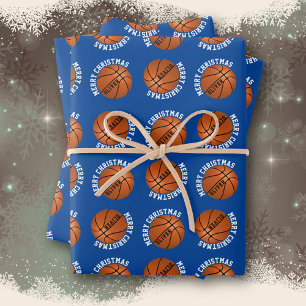 Basketball Bälle Kinder Name Sport Frohe Weihnacht Geschenkpapier Set