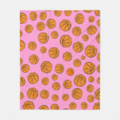 Basketball Bälle Muster auf rosa Hintergrund Fleecedecke (Vorderseite)