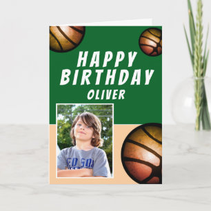 Basketball Bälle Sport Kinder Happy Birthday Foto Karte
