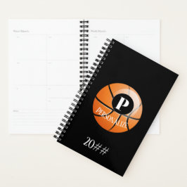 Basketball-Baller-Monogramm-Individuelle Name Planer