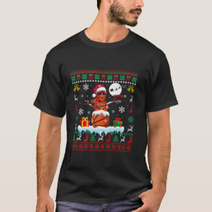 Basketball Balls as Snowman Sonnenbrille Xmas Play T-Shirt