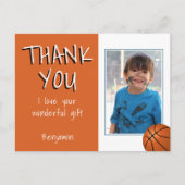 Basketball Balls Boy Foto Danke, Geburtstag Postkarte (Vorderseite)