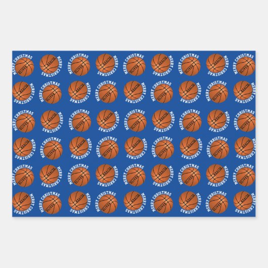 Basketball Balls Kinder Sport zum Frohen Weihnacht Geschenkpapier Set (Vorderseite 3)