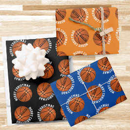 Basketball Balls Kinder Sport zum Frohen Weihnacht Geschenkpapier Set