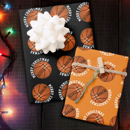 Basketball Balls Kinder Sport zum Frohen Weihnacht Geschenkpapier Set